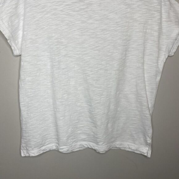 MADEWELL Tee Women Small Dolman-Sleeve White Slub Cotton Crewneck T-Shirt NP760 - Picture 7 of 14